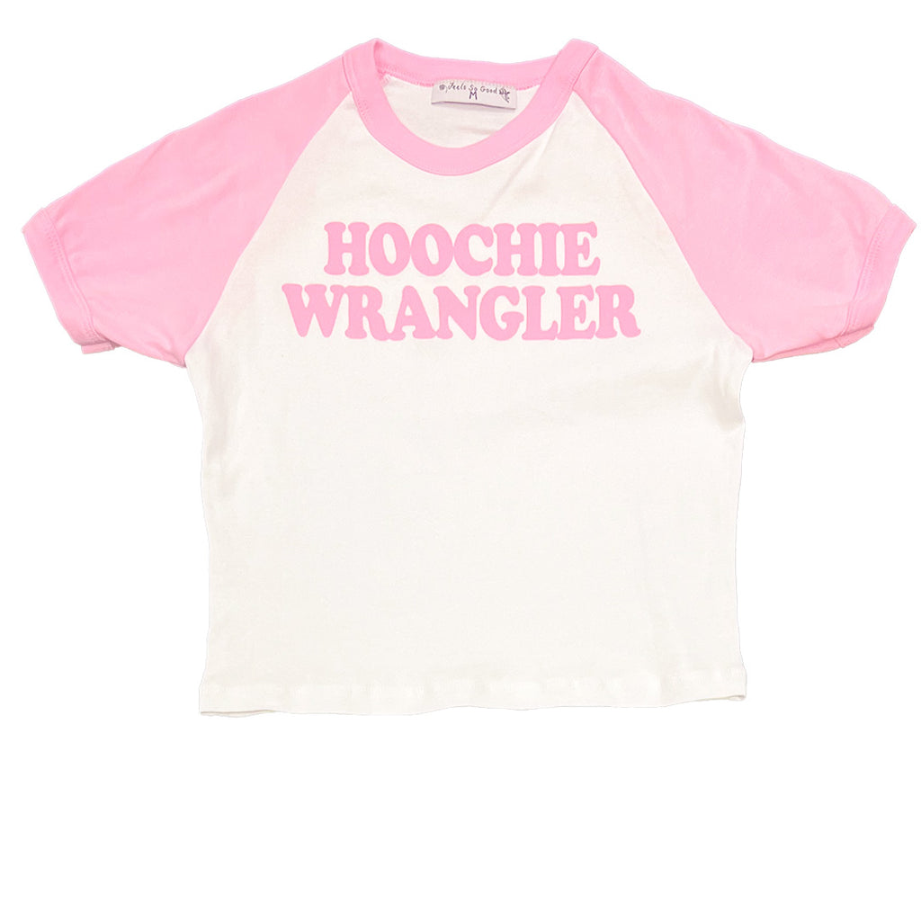 Hoochie Wrangler Baby Crop Tee - Pink