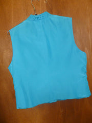 Pool Blue Ruched Button Vest (XL)