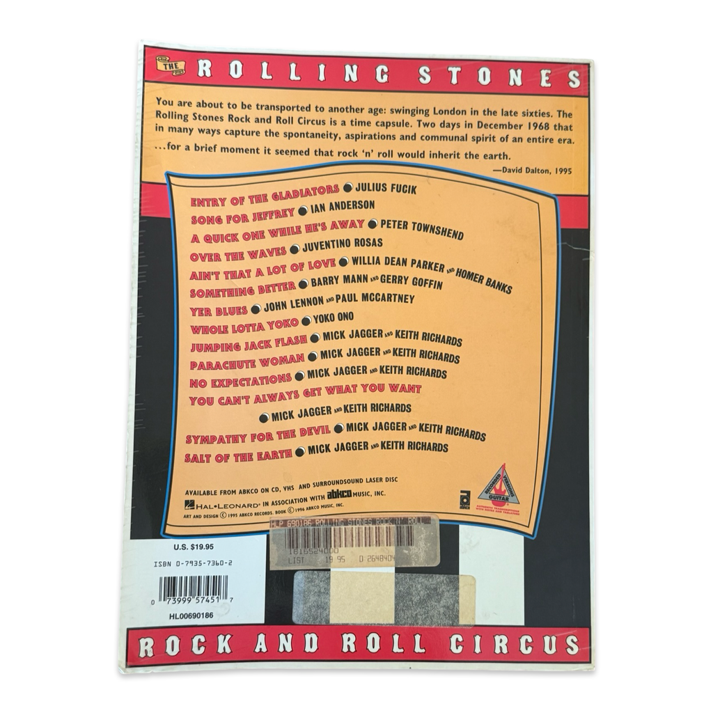 Vintage The Rolling Stones Rock n Roll Circus Music Book