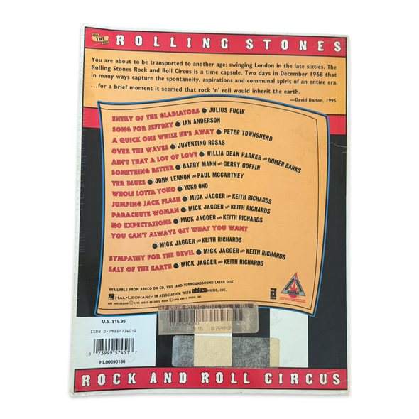 Vintage The Rolling Stones Rock n Roll Circus Music Book