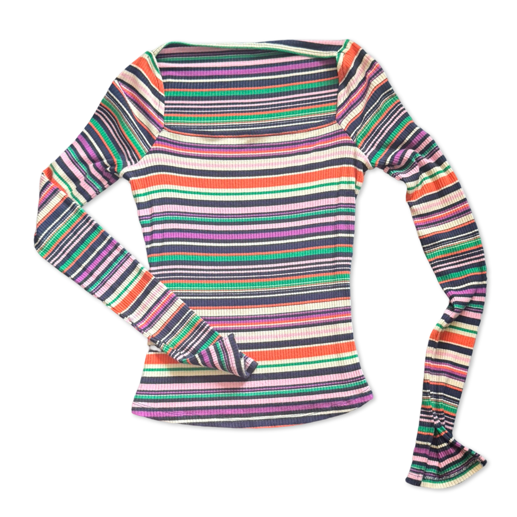 Y2K Boatneck Striped Top
