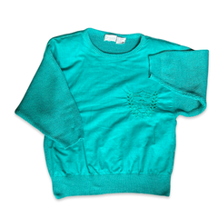 Vintage 80s Teal Half Sleeve Sweater (S/M)