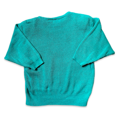 Vintage 80s Teal Half Sleeve Sweater (S/M)