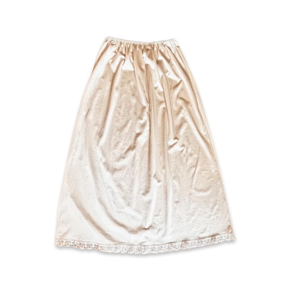 Vintage Cream Midi Slip Skirt