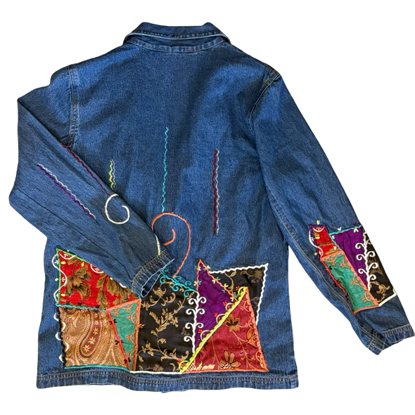 90s Denim Patchwork Jacket (M)