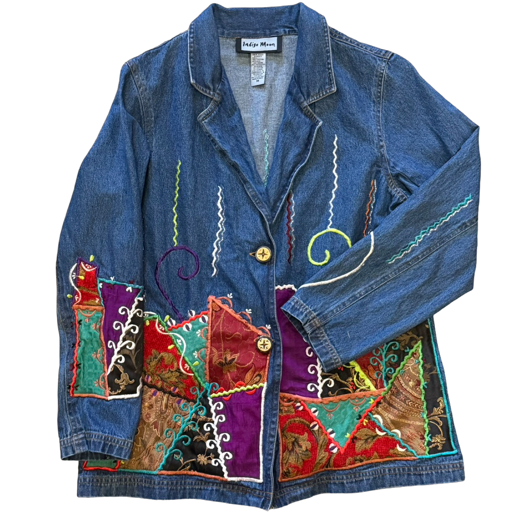 90s Denim Patchwork Jacket (M)