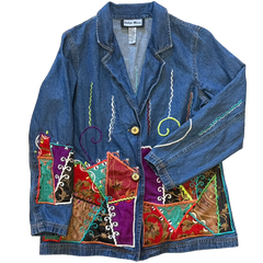 90s Denim Patchwork Jacket (M)