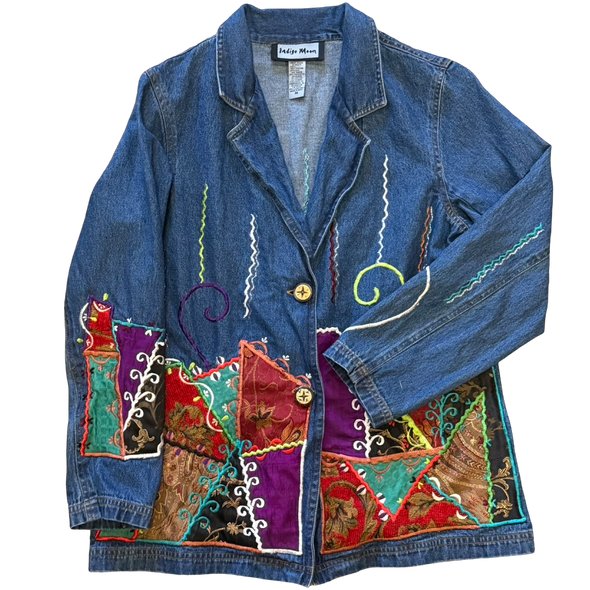 90s Denim Patchwork Jacket (M)