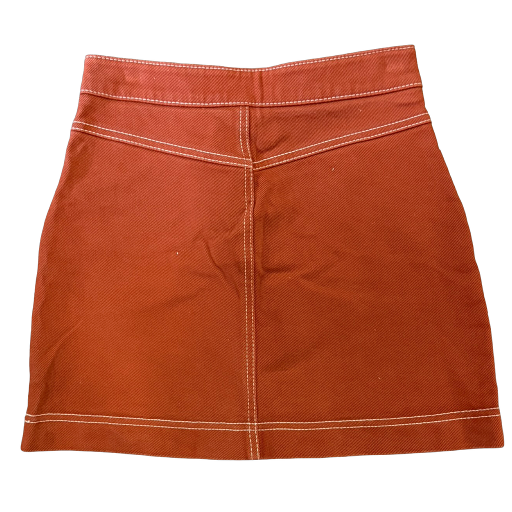 Y2K Burnt Orange Mini Skirt (XS)