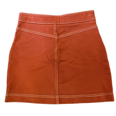 Y2K Burnt Orange Mini Skirt (XS)
