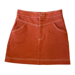 Y2K Burnt Orange Mini Skirt (XS)