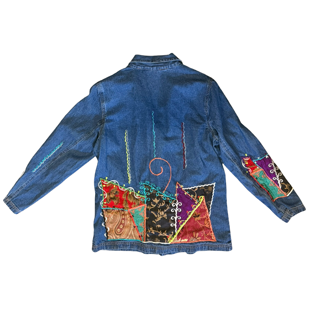 90s Denim Patchwork Jacket (M)