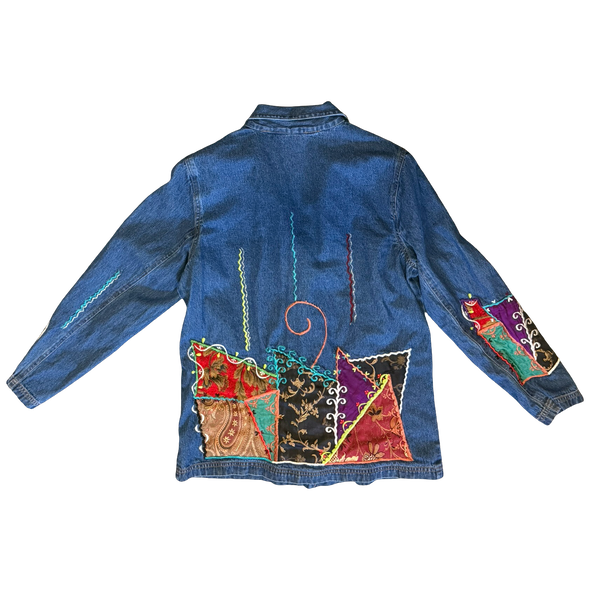 90s Denim Patchwork Jacket (M)