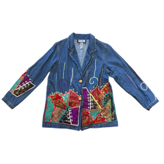 90s Denim Patchwork Jacket (M)