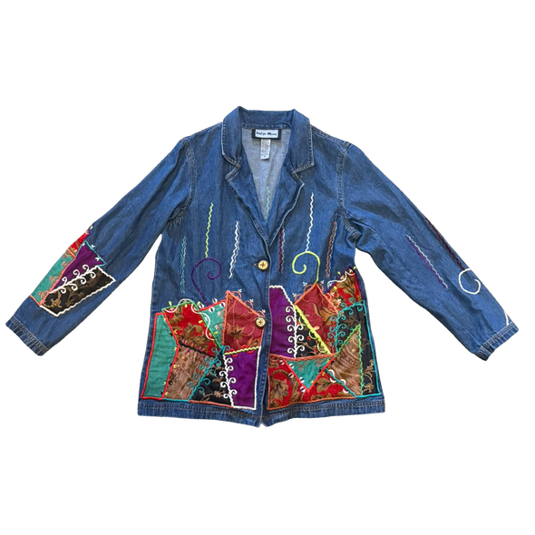 90s Denim Patchwork Jacket (M)