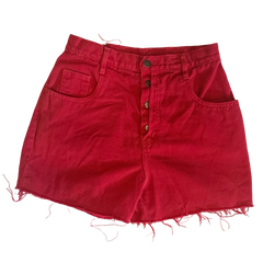 Vintage 90s London London Red Denim Shorts