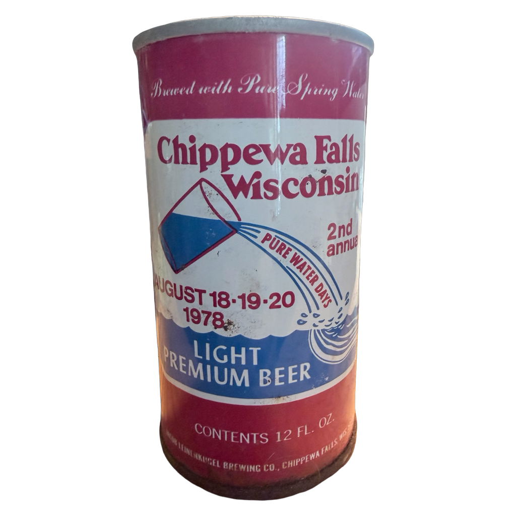 Vintage Chippewa Falls WI Commemorative Pull Top Beer Can 1978