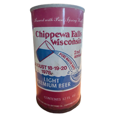Vintage Chippewa Falls WI Commemorative Pull Top Beer Can 1978