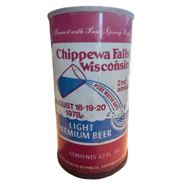 Vintage Chippewa Falls WI Commemorative Pull Top Beer Can 1978