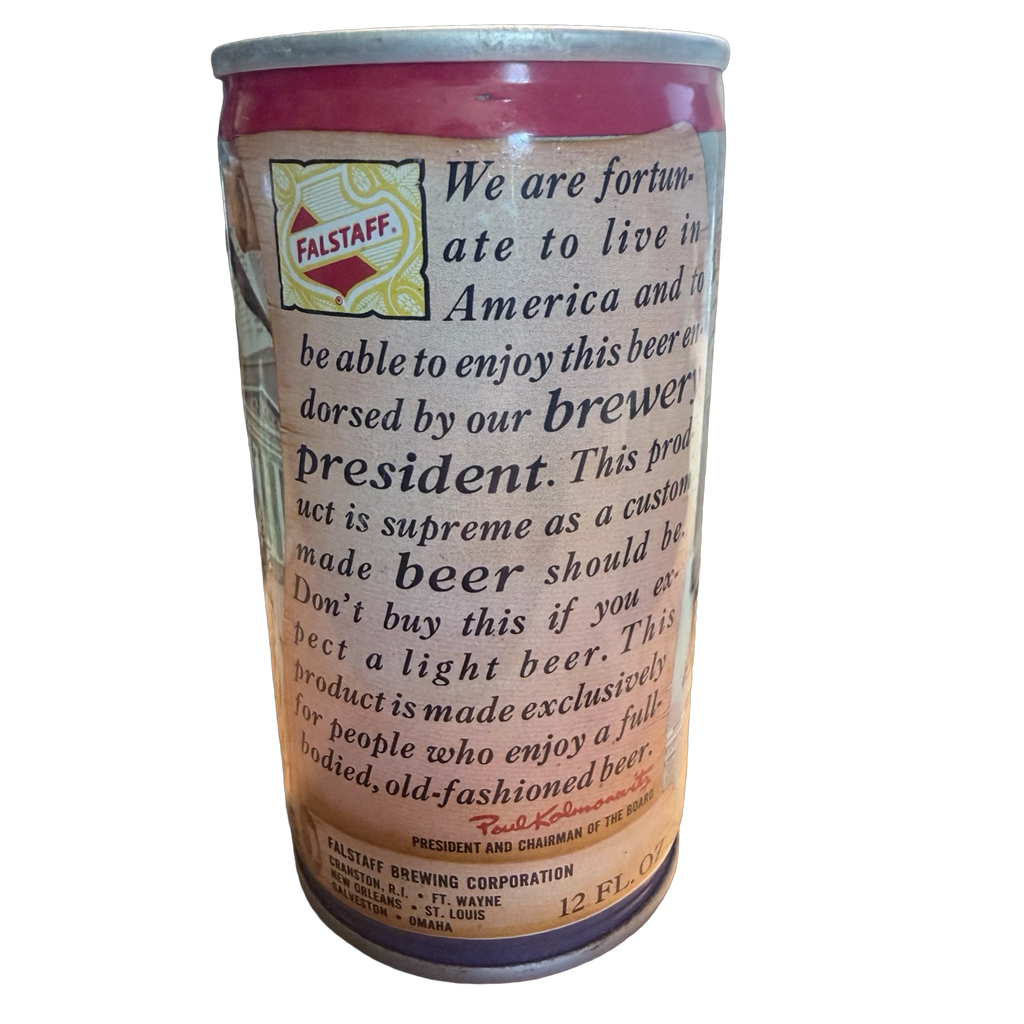 Vintage Falstaff George Washington Commemorative Pull Top Beer Can