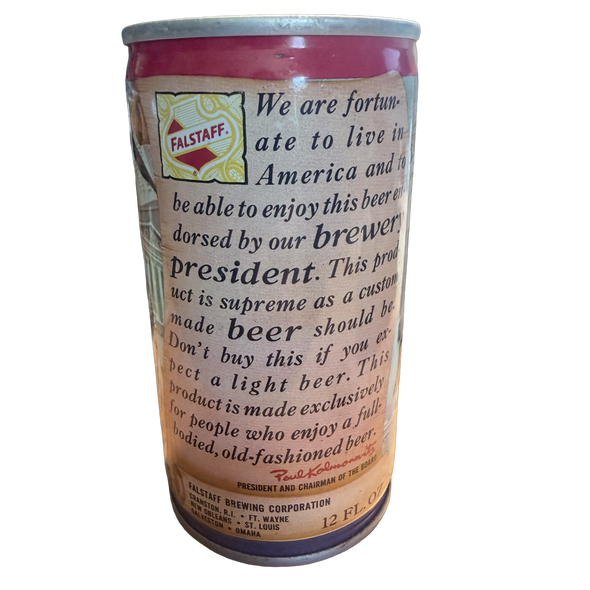 Vintage Falstaff George Washington Commemorative Pull Top Beer Can
