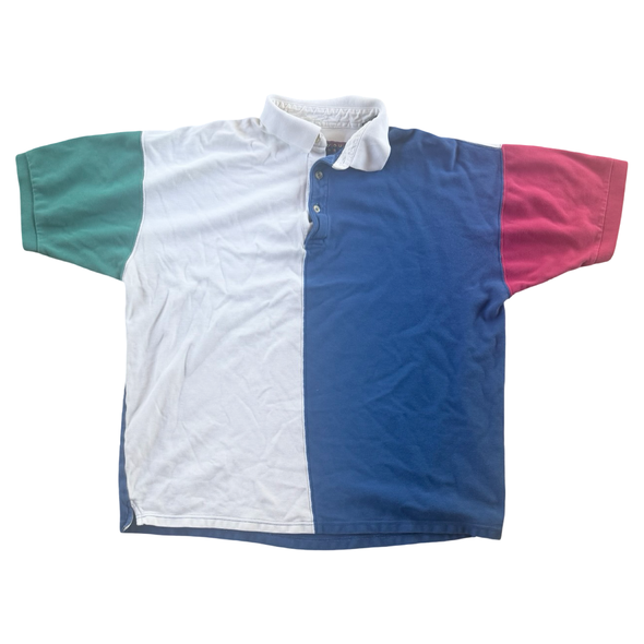 Vintage 90's Colorblock Polo Shirt (L)