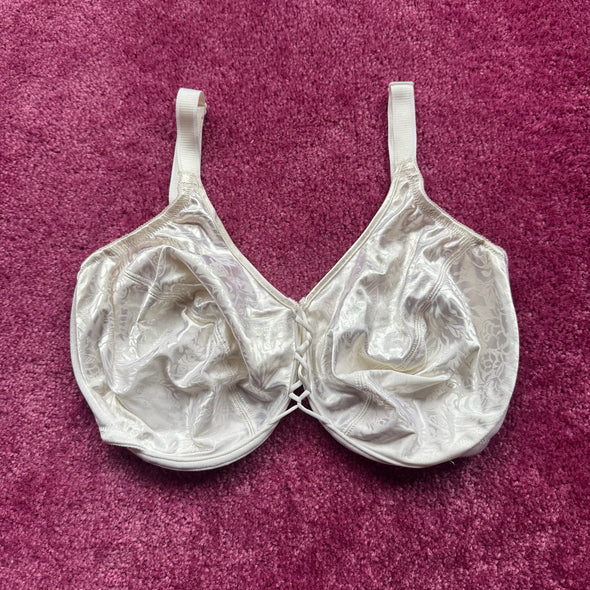 Ivory Brocade Lace-Up Bra (38DDD)