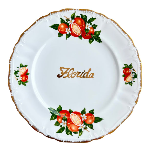 Vintage Citrus Motif "Florida" Plate