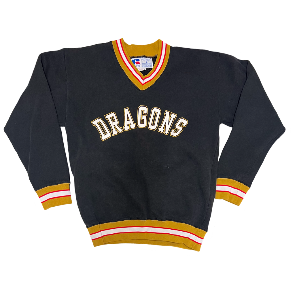 Vintage Dragons V-Neck Sweatshirt (L)