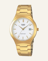 Casio Unisex White Dial Gold Stainless Steel Band Quartz Watch