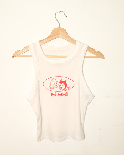 Never Evil Racer Tank - White