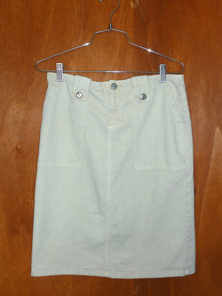 Pearskin Denim Pencil Skirt