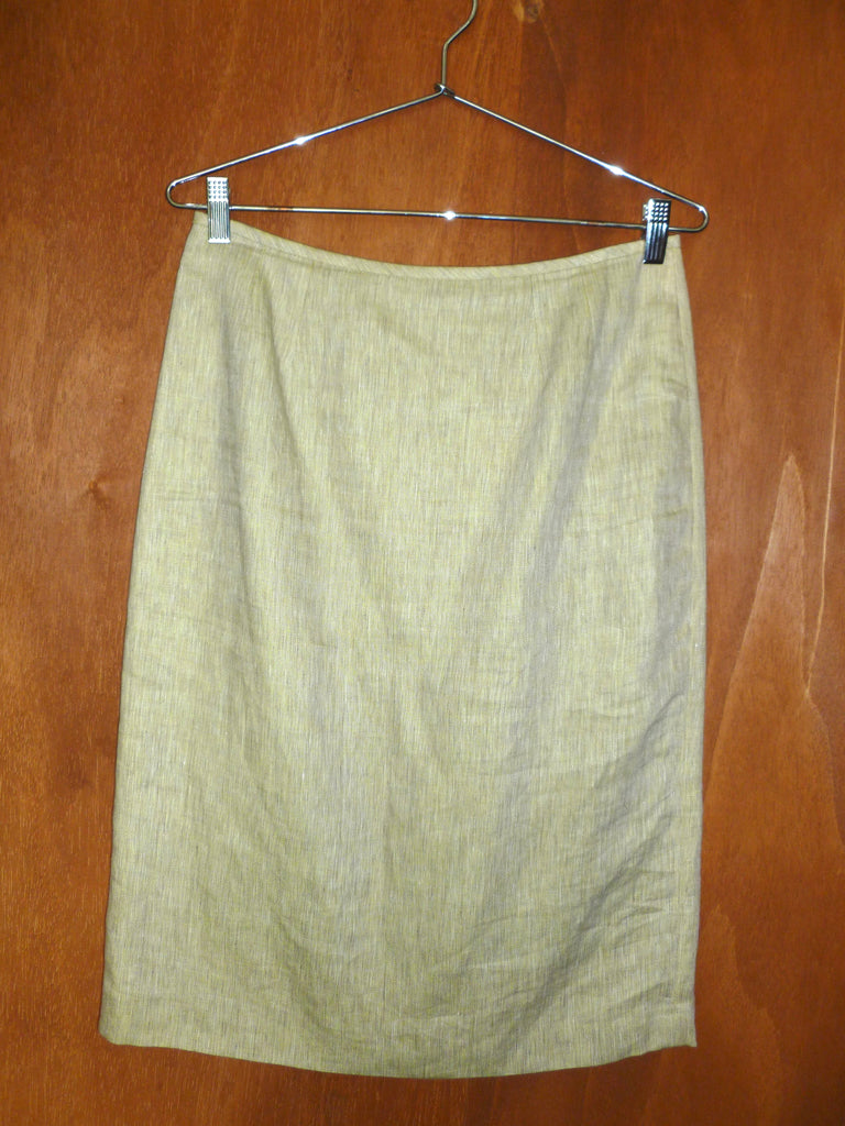 Linen Melon Pencil Skirt (30")