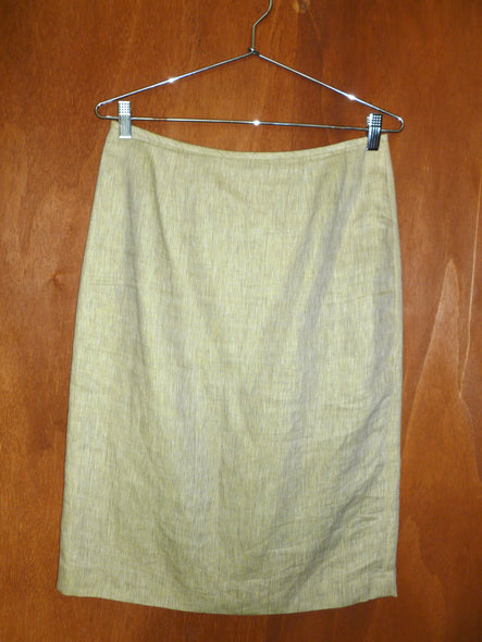 Linen Melon Pencil Skirt (30")