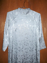 Silver Floral Long Sleeve Qipao (S)