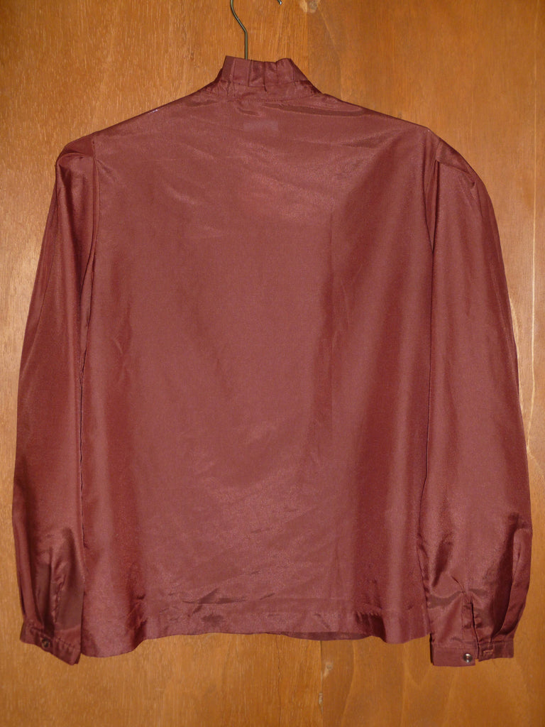 70s Rust Tuxedo Blouse (L)