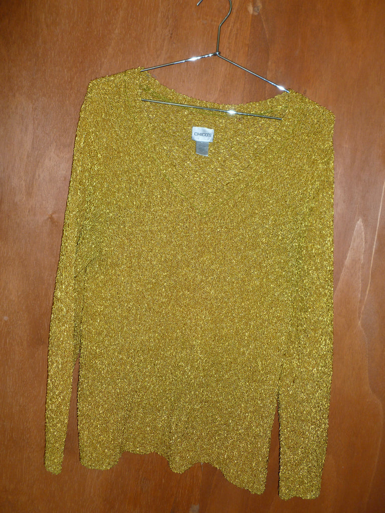 Textured Turmeric Knit Long Sleeve (L)