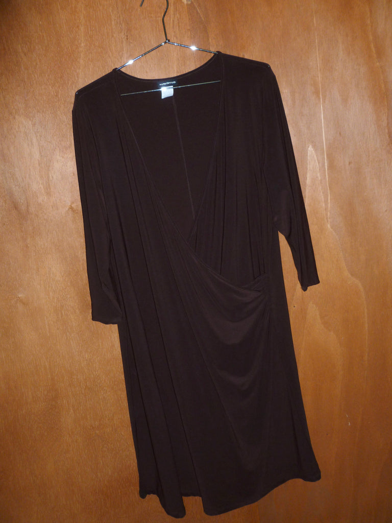 Chocolate Surplice Dress (3X)