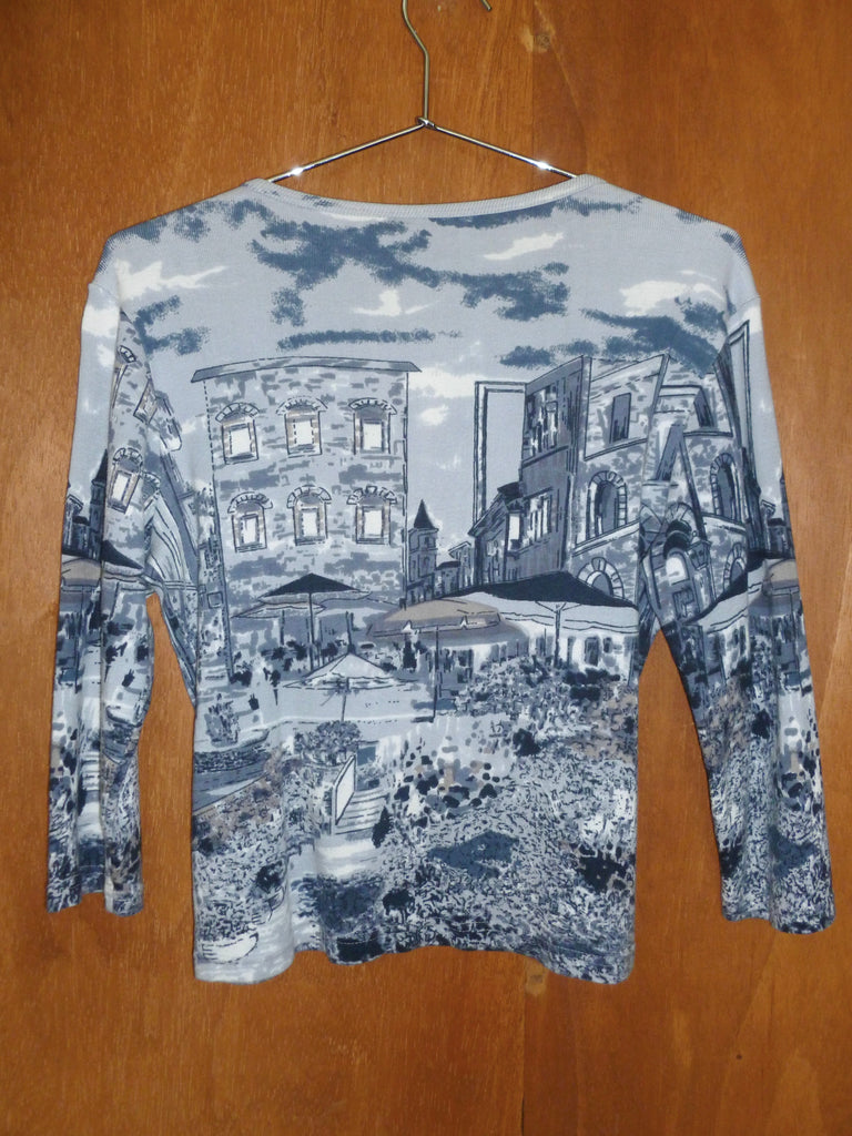 Cotton Cityscape Graphic 3-Quarter Sleeve (L)