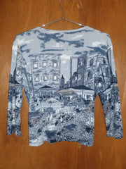 Cotton Cityscape Graphic 3-Quarter Sleeve (L)