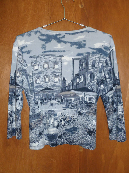 Cotton Cityscape Graphic 3-Quarter Sleeve (L)