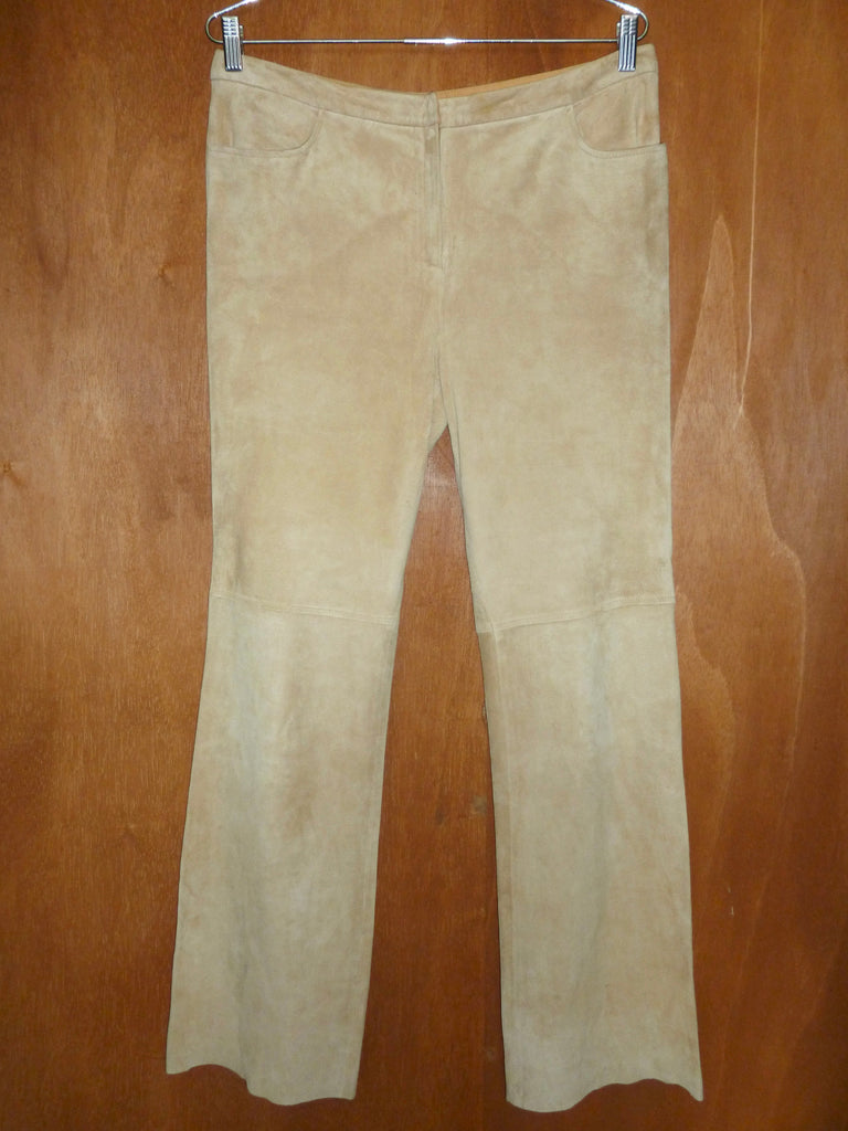 Camel Suede Bootcut Pants (12)