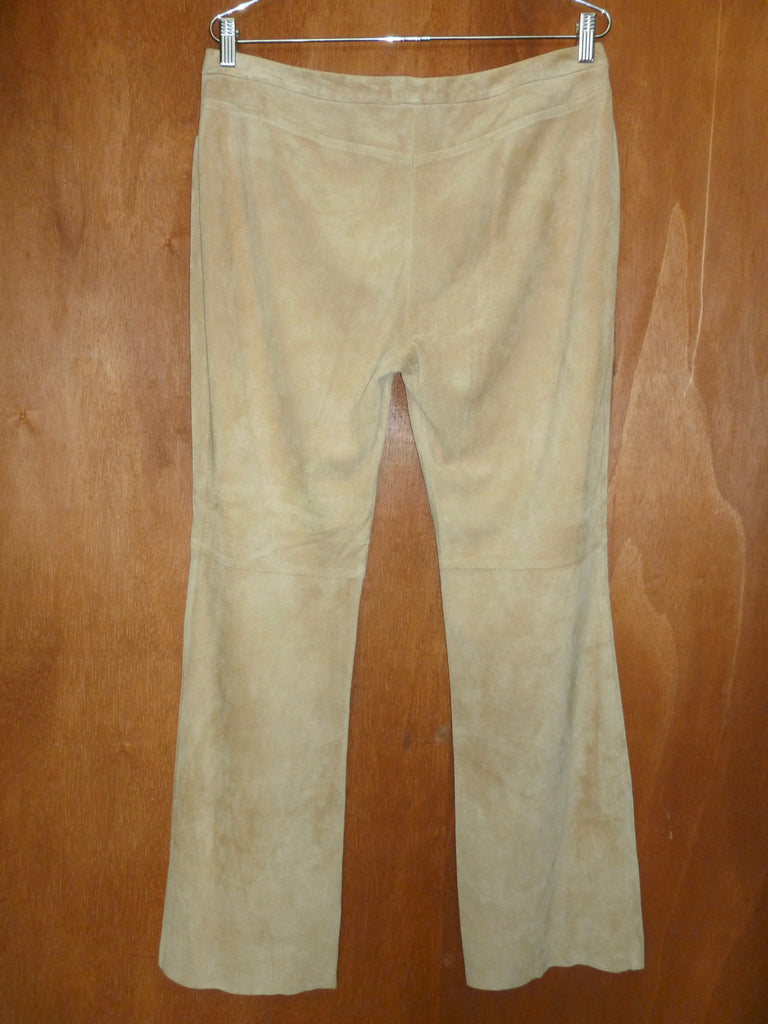 Camel Suede Bootcut Pants (12)