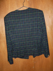 Primary Color Plaid Button-Detail Jacket (L)