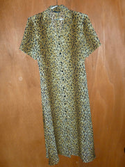 Jacques Molko Sheer Leopard Button-Front Dress (S)