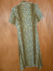 Jacques Molko Sheer Leopard Button-Front Dress (S)
