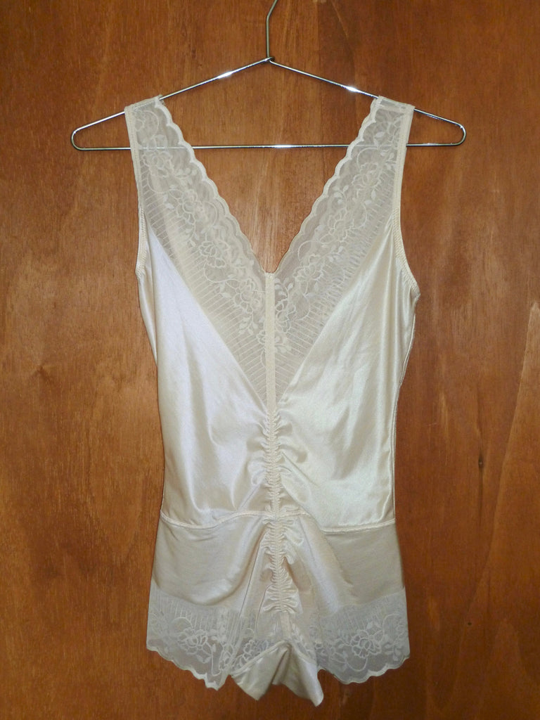Nude Lace Clasp-Front Bodysuit