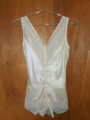 Nude Lace Clasp-Front Bodysuit