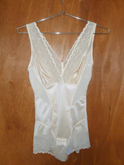 Nude Lace Clasp-Front Bodysuit