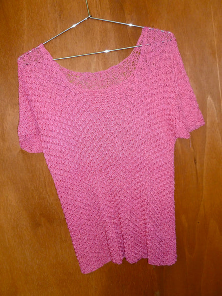 Bubblegum Knit Short Sleeve Blouse (L)